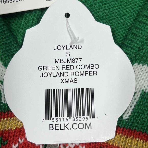 Christmas ROMPER Sweater Women Small Red Green Reindeer Snowflake Party NWT - Picture 10 of 16